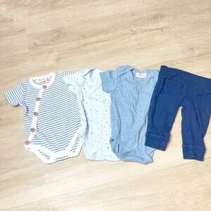 Rabbit + Bear and petit lem baby clothing bundle 3-6 months blue